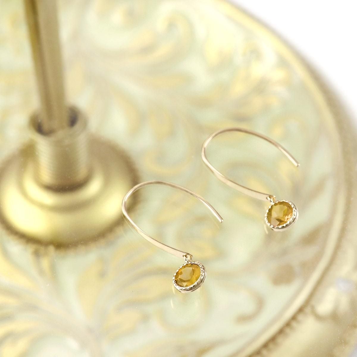 K10YG シトリン フックピアス_03