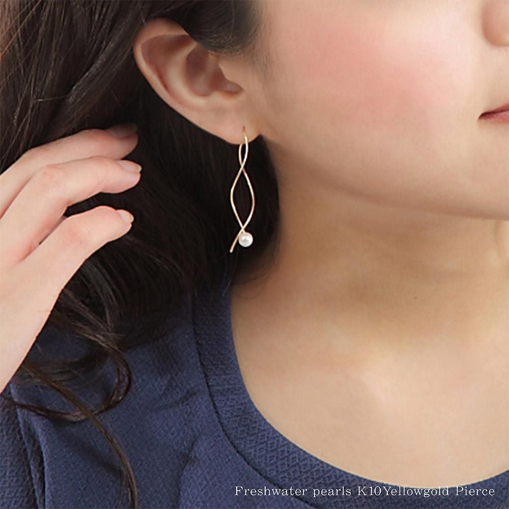 K10YG 淡水パール アメリカンピアス_15