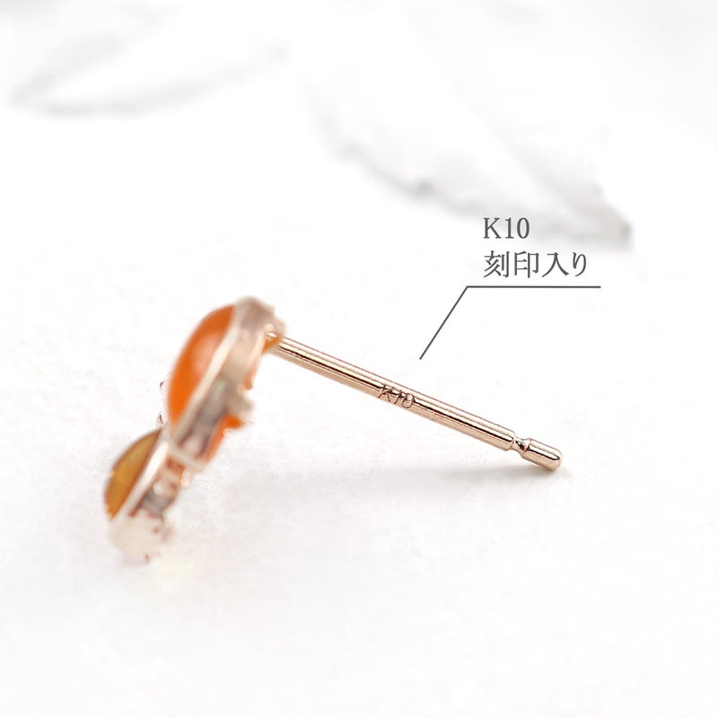 K10PG カーネリアン&シトリン＆ホワイトトパーズ ピアス_05