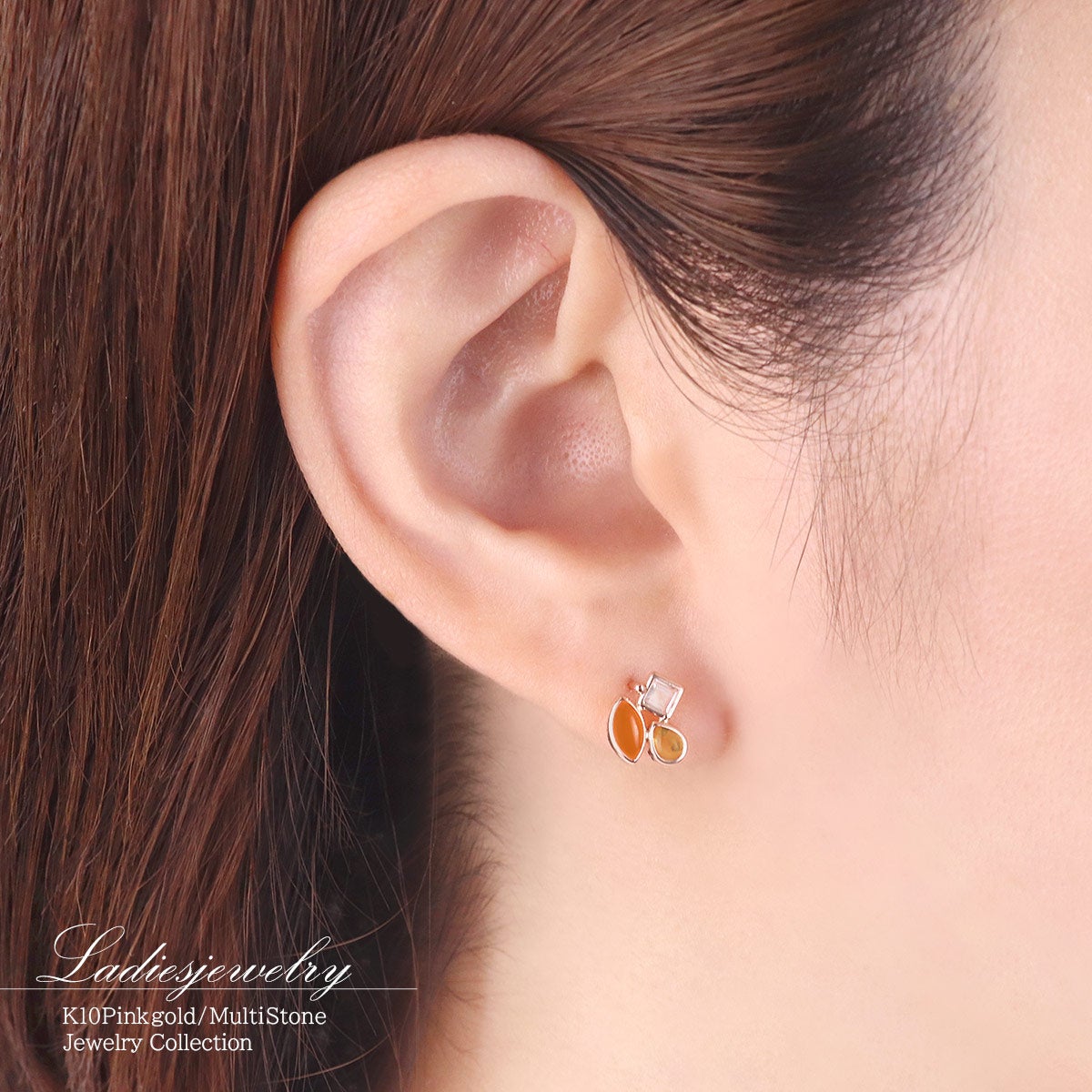 K10PG カーネリアン&シトリン＆ホワイトトパーズ ピアス_10
