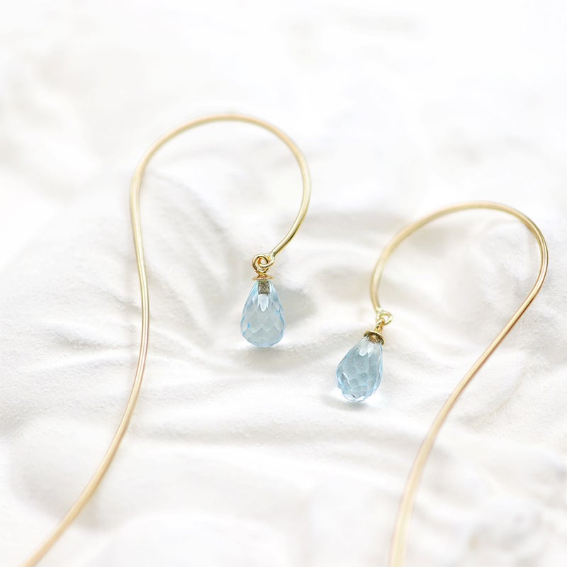 K10YG ブルートパーズ ティアドロップ ロングピアス_02