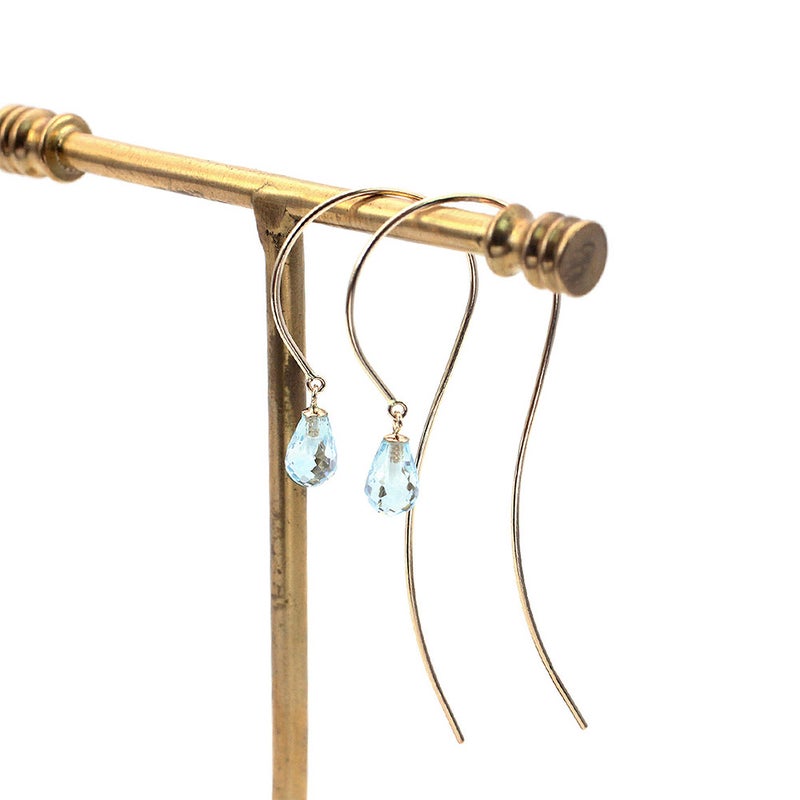 K10YG ブルートパーズ ティアドロップ ロングピアス_03