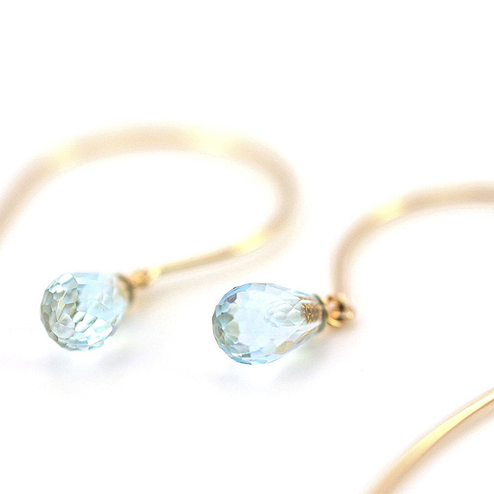 K10YG ブルートパーズ ティアドロップ ロングピアス_04