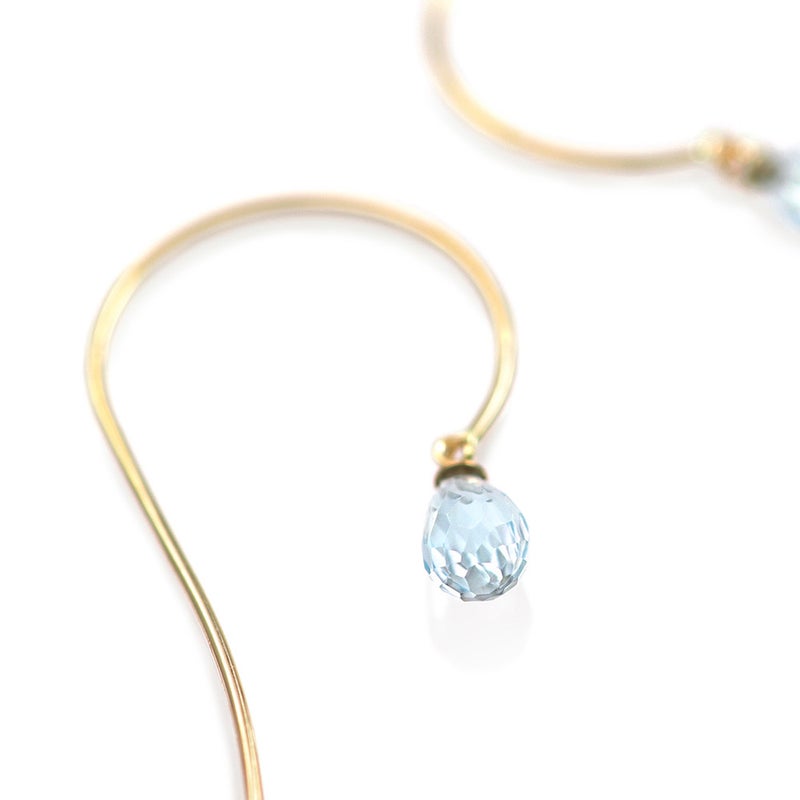 K10YG ブルートパーズ ティアドロップ ロングピアス_11