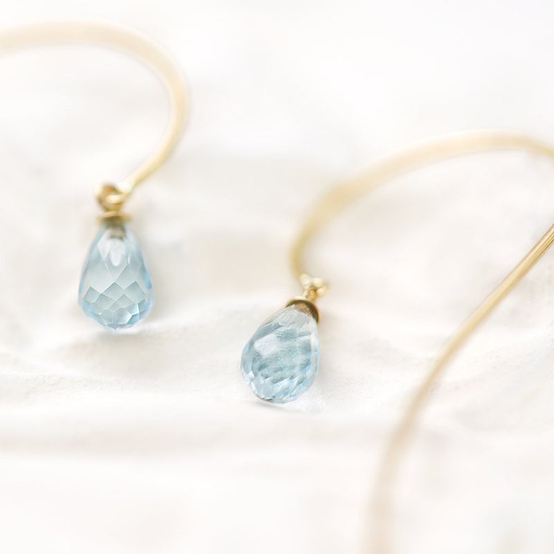 K10YG ブルートパーズ ティアドロップ ロングピアス_13