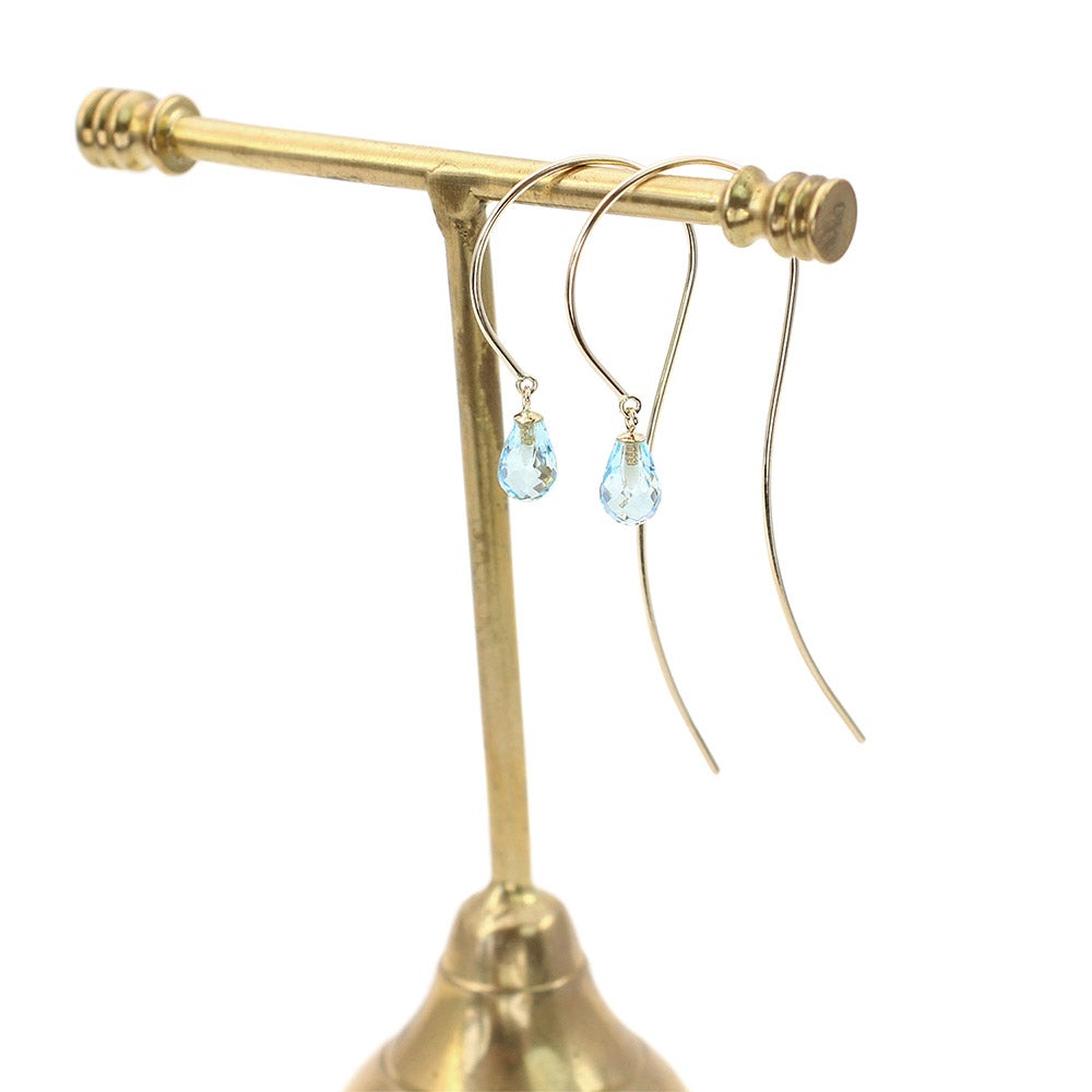 K10YG ブルートパーズ ティアドロップ ロングピアス_15