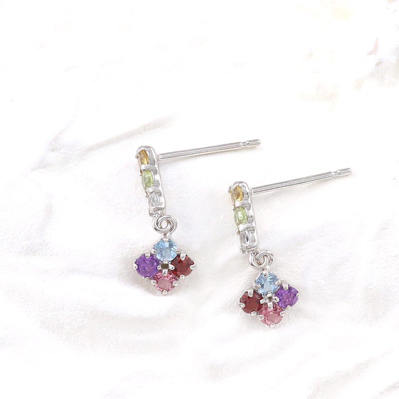 K10WG マルチストーン フラワーピアス_02