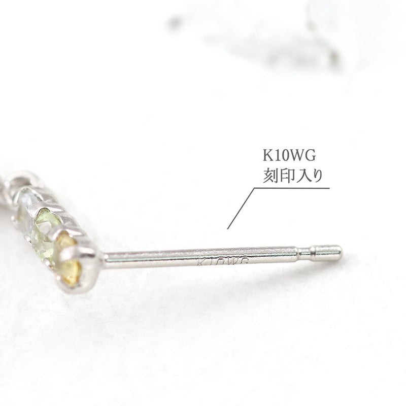 K10WG マルチストーン フラワーピアス_05