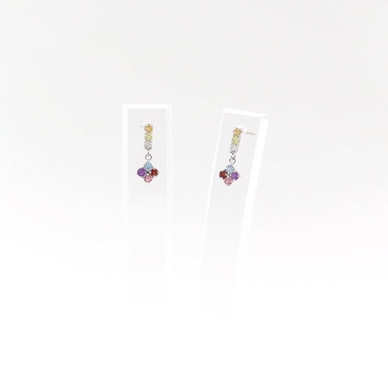 K10WG マルチストーン フラワーピアス_09