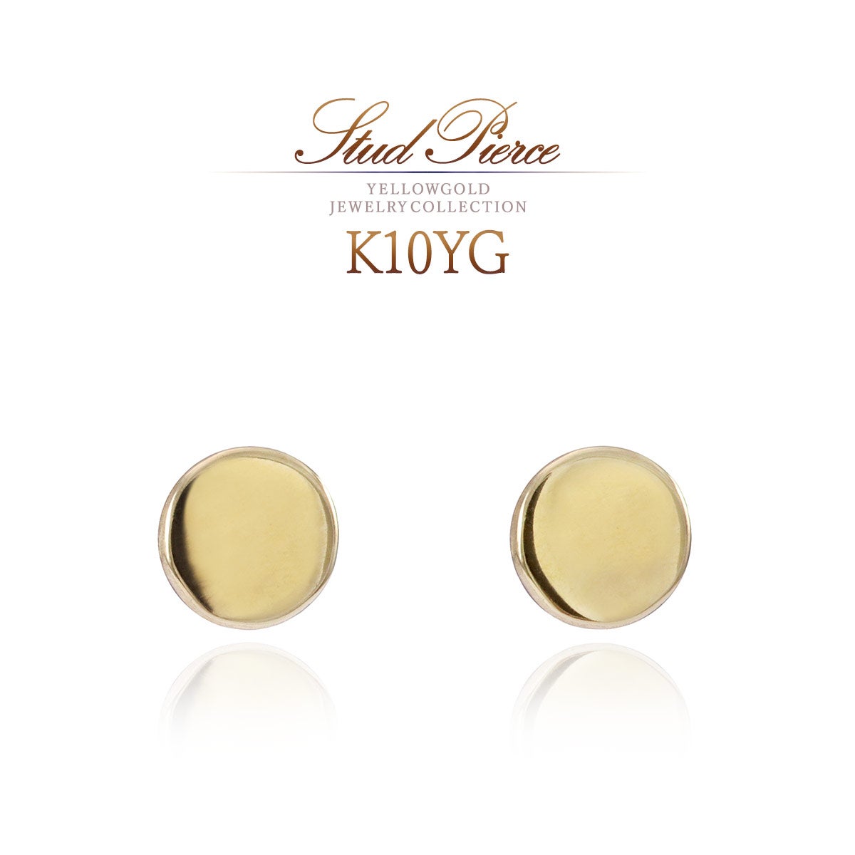 K10YG ラウンドモチーフ 地金ピアス_01