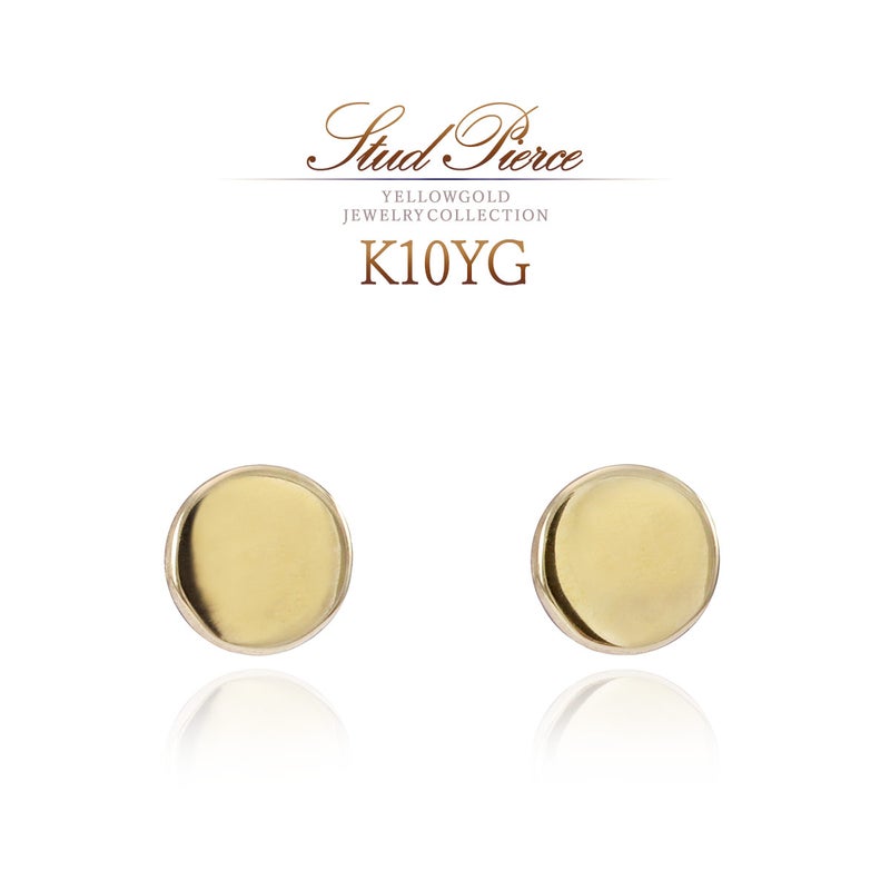 K10YG ラウンドモチーフ 地金ピアス_01