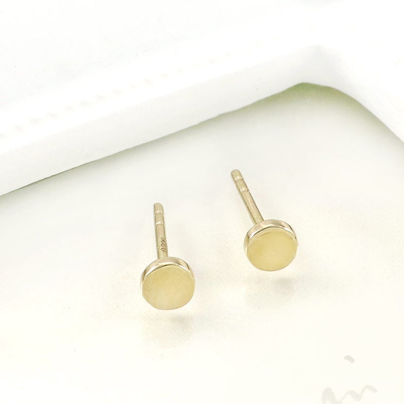 K10YG ラウンドモチーフ 地金ピアス_02