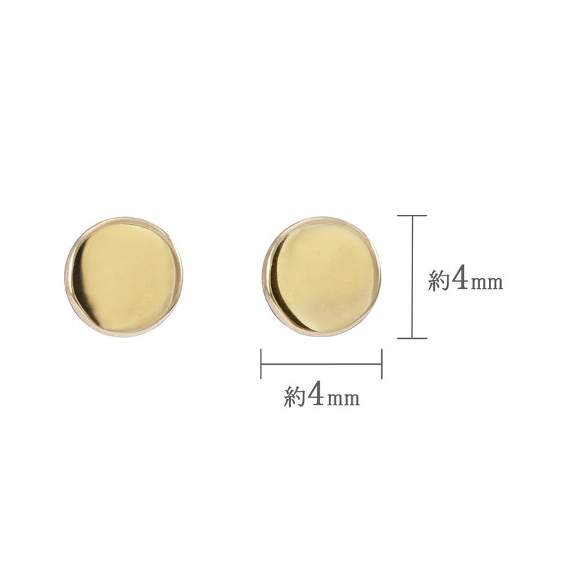 K10YG ラウンドモチーフ 地金ピアス_04