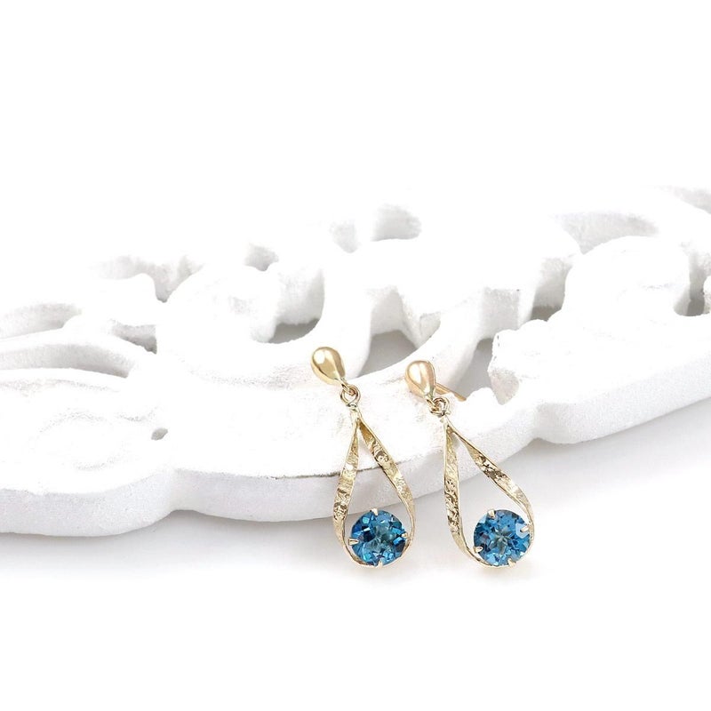 K10YG 雫モチーフ ロンドンブルートパーズピアス_09