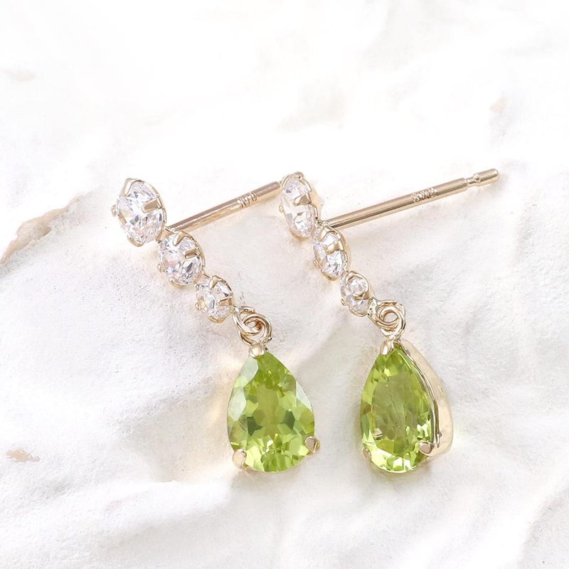 K10YG キュービックジルコニア＆ペリドットピアス_02