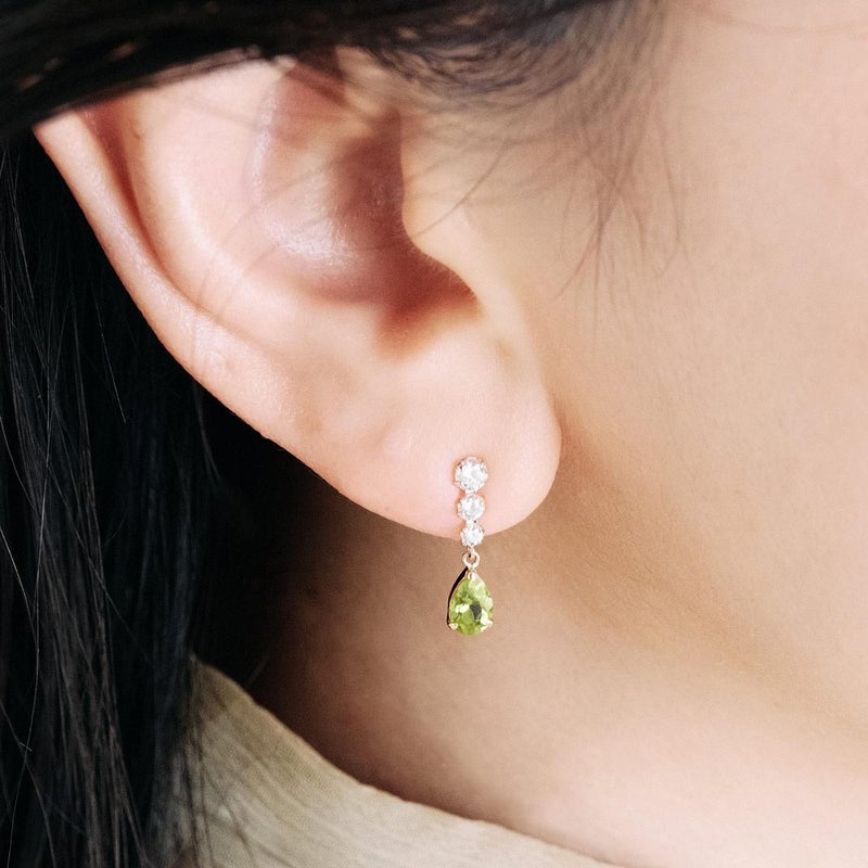 K10YG キュービックジルコニア＆ペリドットピアス_04