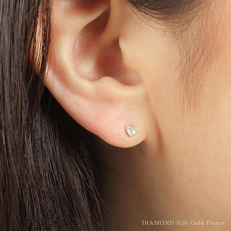 K10 ダイヤモンド ハートピアス_05