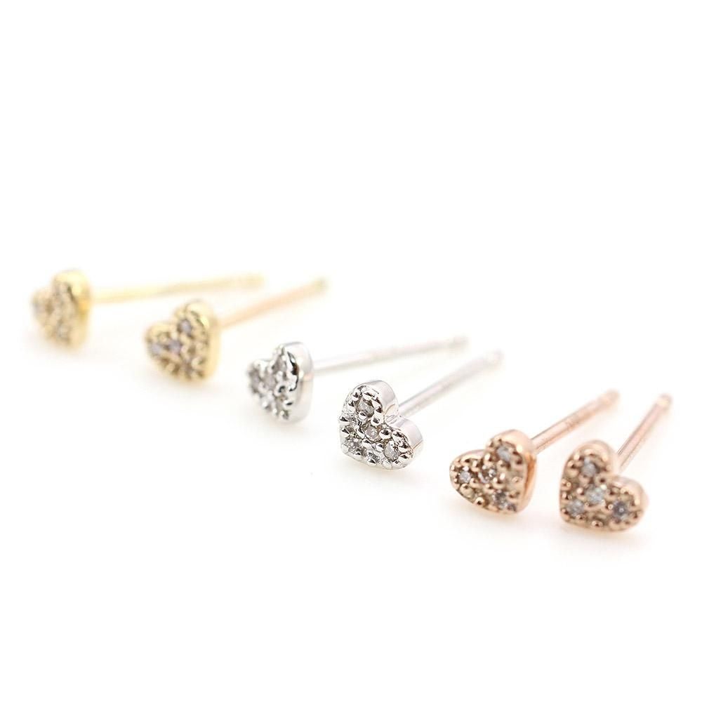 K10 ダイヤモンド ハートピアス | Jewelry ROLA（ジュエリーローラ）