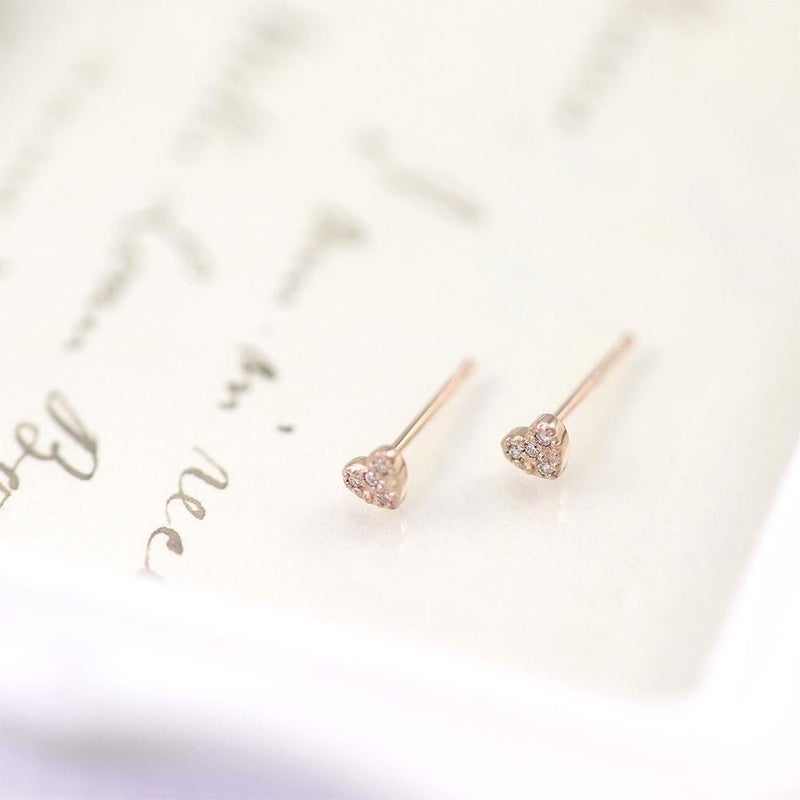 K10 ダイヤモンド ハートピアス_11