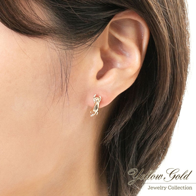 K10YG ルビー 猫ピアス_05