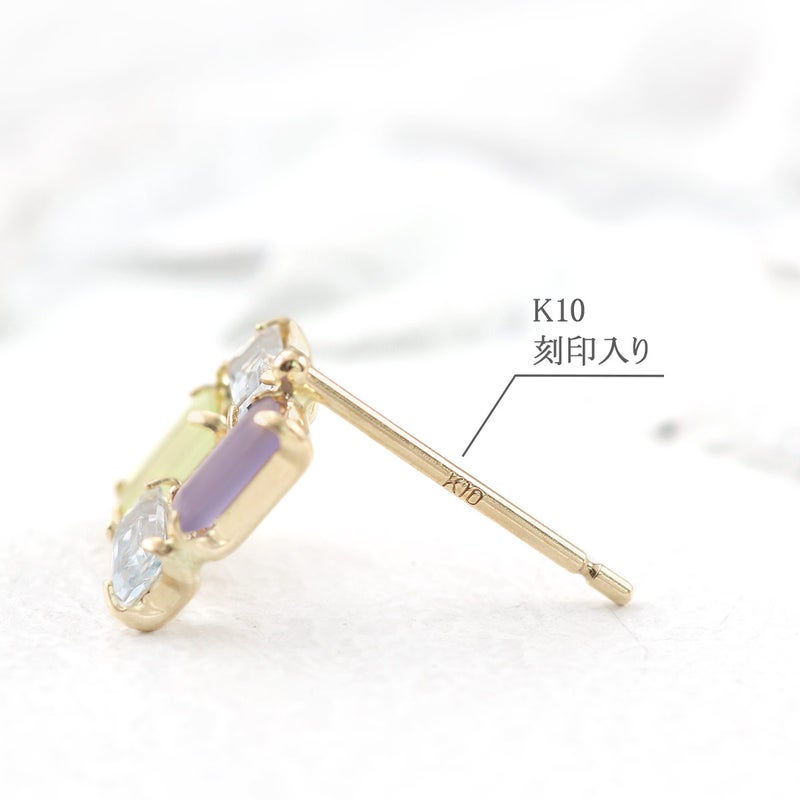 K10YG アイオライト＆スカイブルートパーズ＆ペリドット ピアス_05