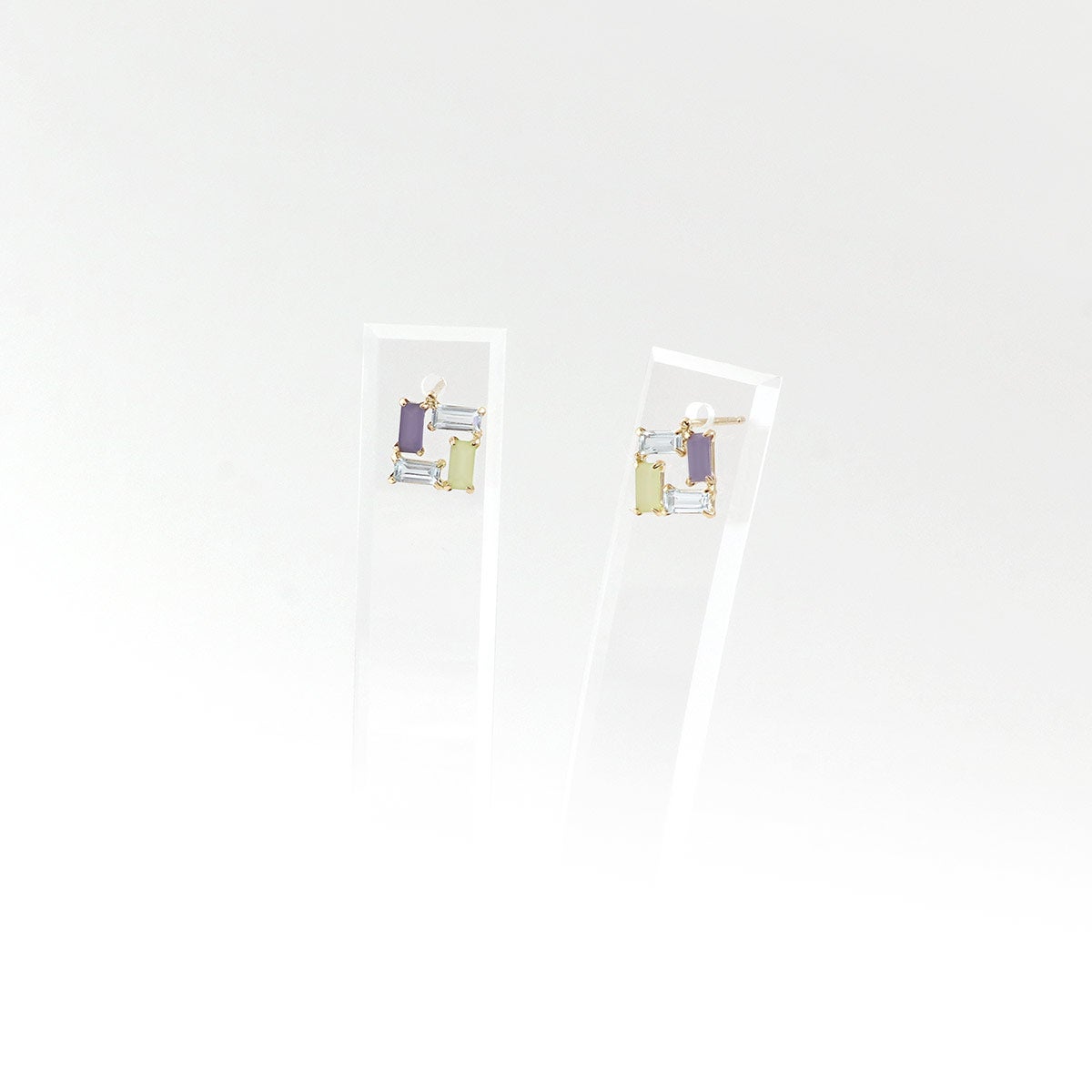 K10YG アイオライト＆スカイブルートパーズ＆ペリドット ピアス_09