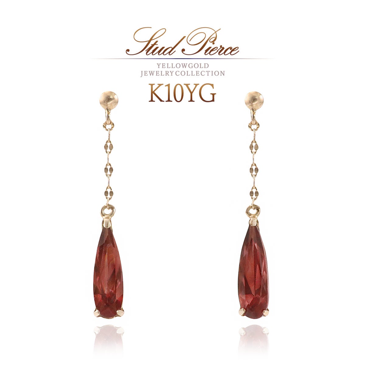 K10YG ガーネット ピアス_01