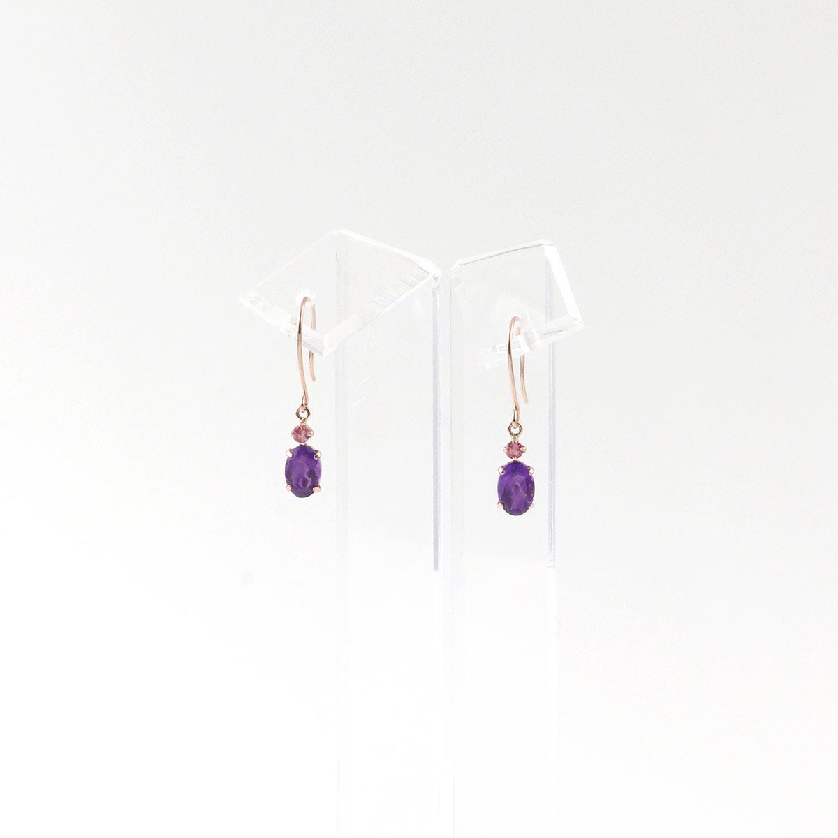 K10PG アメジスト&ピンクトルマリン フックピアス 10月 誕生石_09