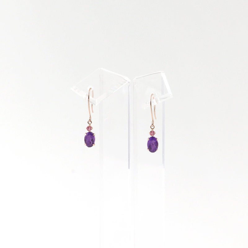 K10PG アメジスト&ピンクトルマリン フックピアス 10月 誕生石_09