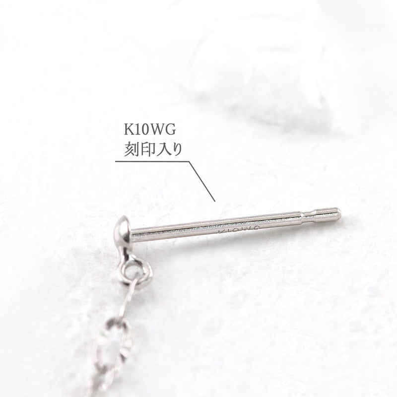 K10WG ホワイトトパーズ ティアドロップ ピアス 11月 誕生石_05