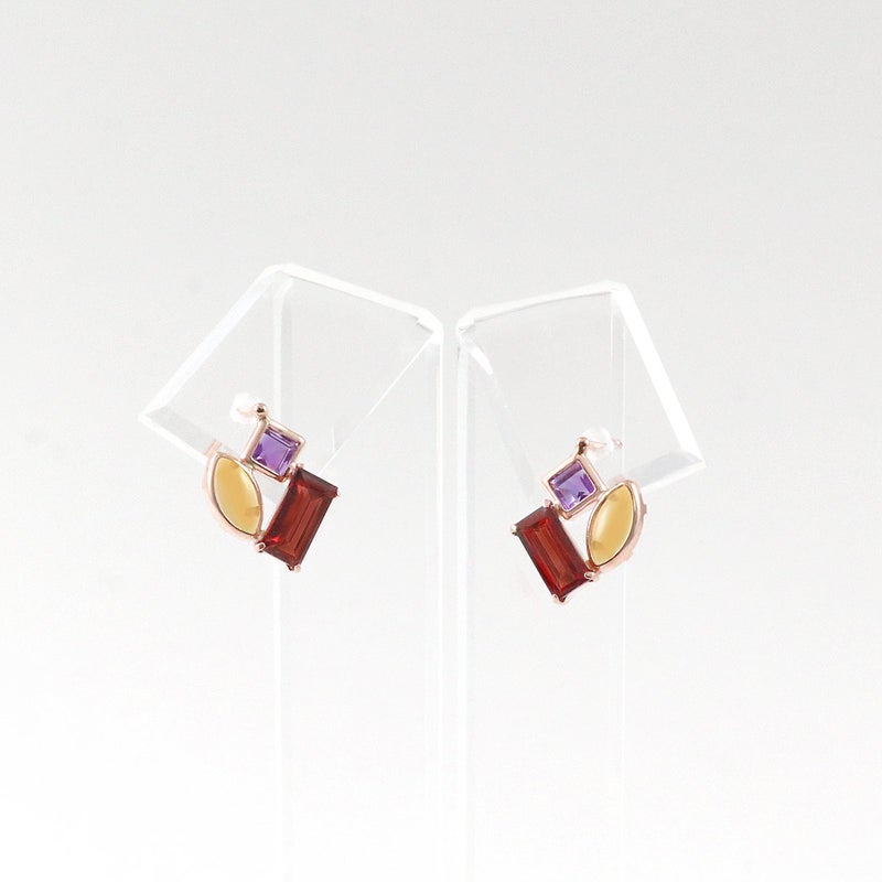 K10PG ガーネット＆シトリン＆アメジスト ピアス_03