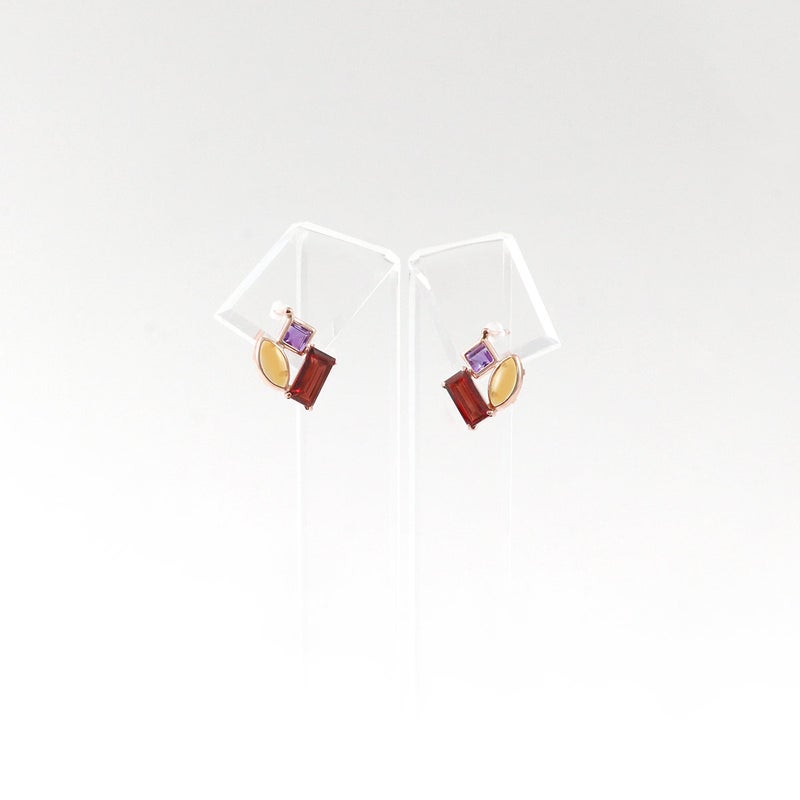 K10PG ガーネット＆シトリン＆アメジスト ピアス_09