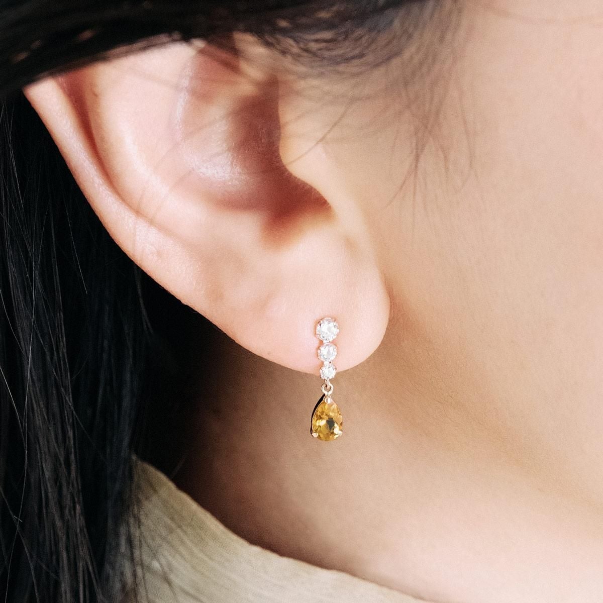 K10YG キュービックジルコニア＆シトリンピアス_04