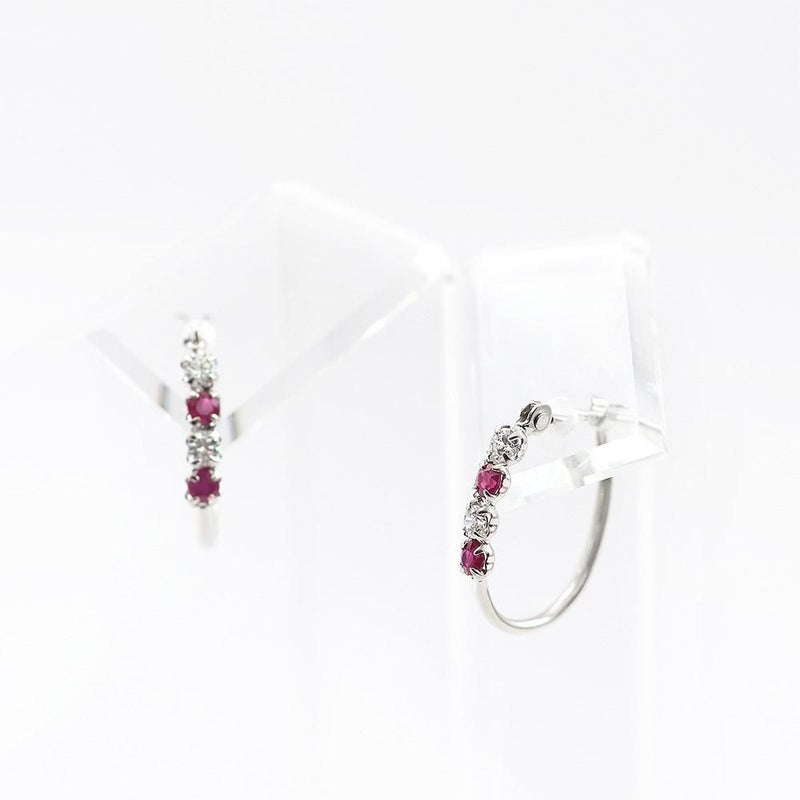 K14WG ルビーorサファイアorブルートパーズ フープピアス_03