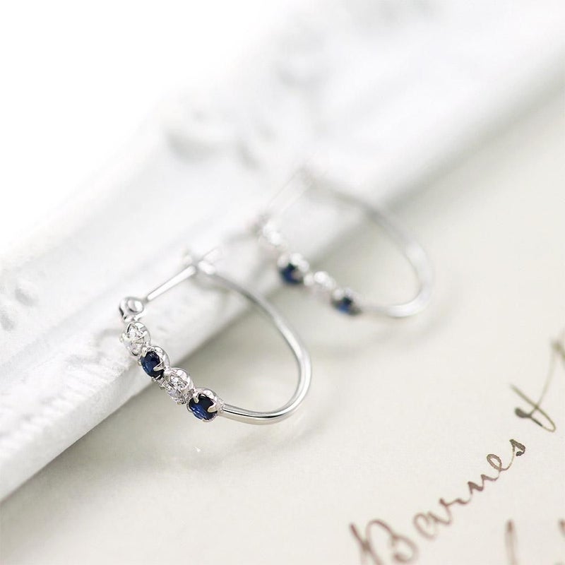 K14WG ルビーorサファイアorブルートパーズ フープピアス_09