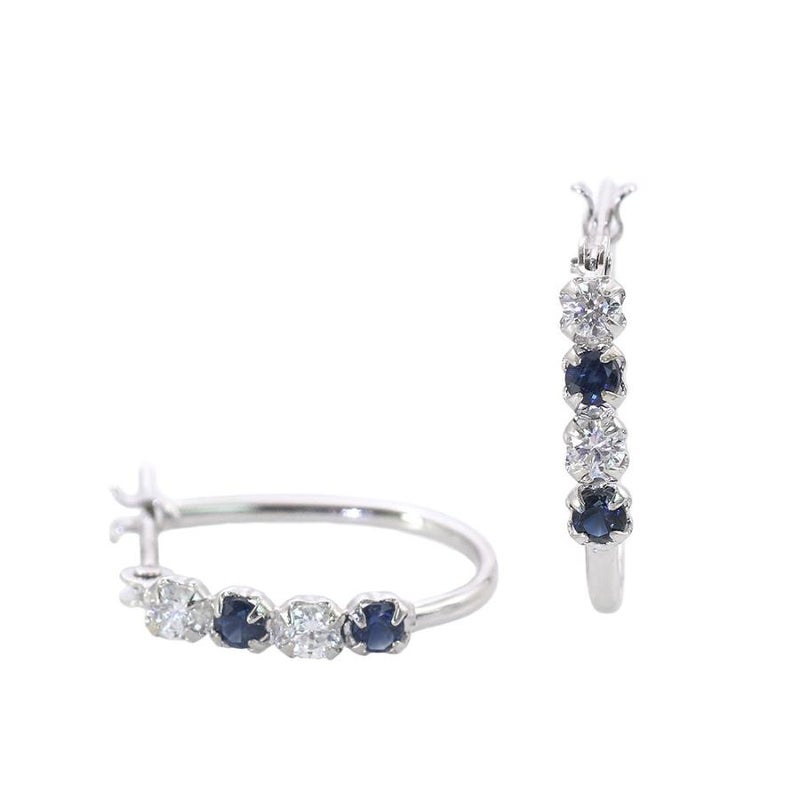 K14WG ルビーorサファイアorブルートパーズ フープピアス_22