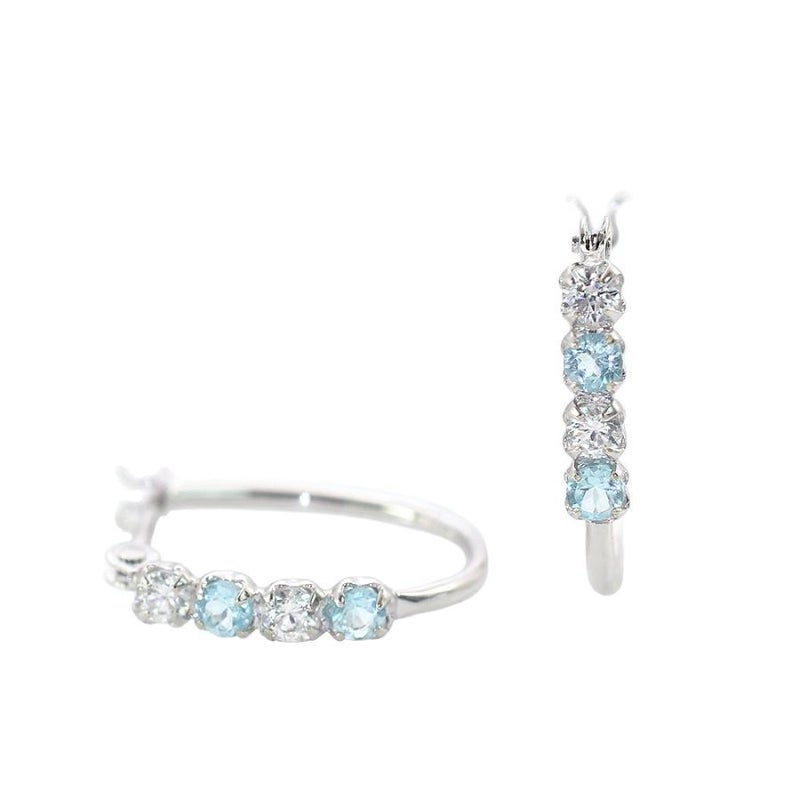 K14WG ルビーorサファイアorブルートパーズ フープピアス_23