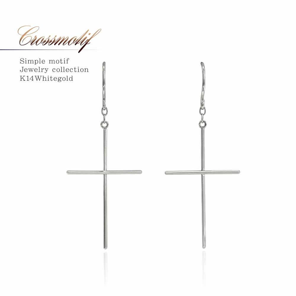K14WG クロス フックピアス_01