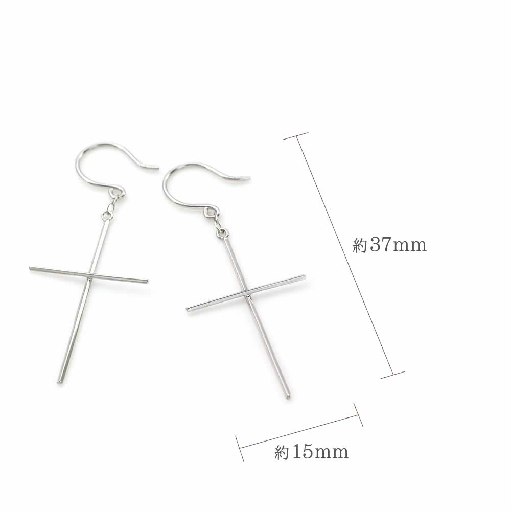 K14WG クロス フックピアス_05