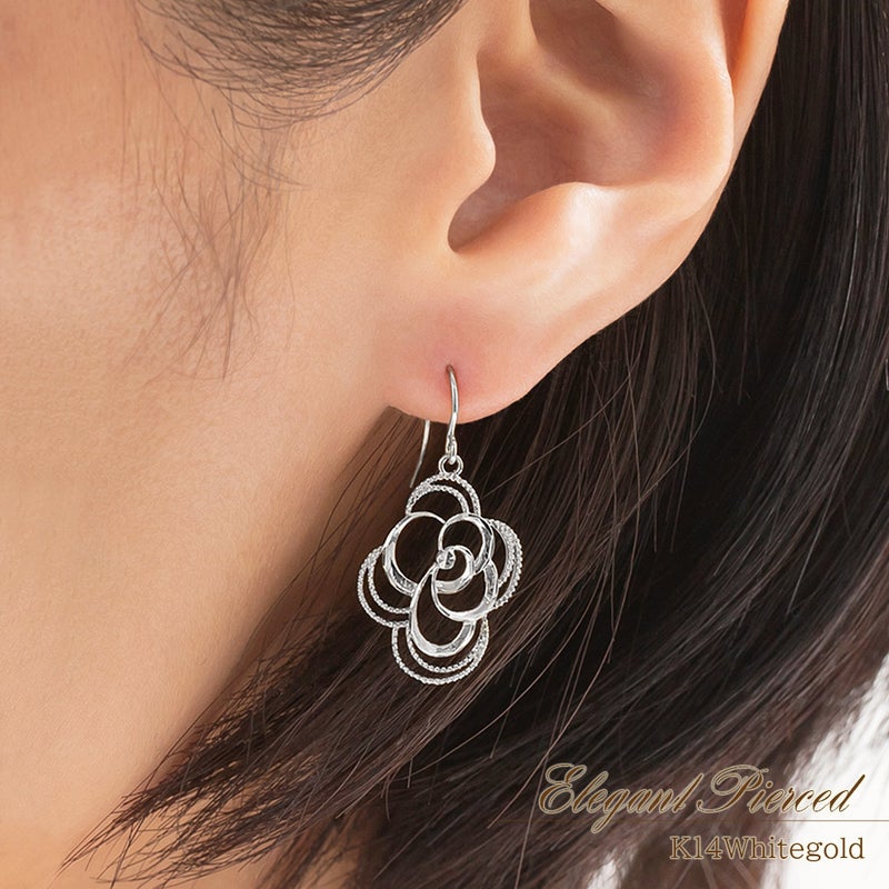 K14WG フラワー フックピアス_10