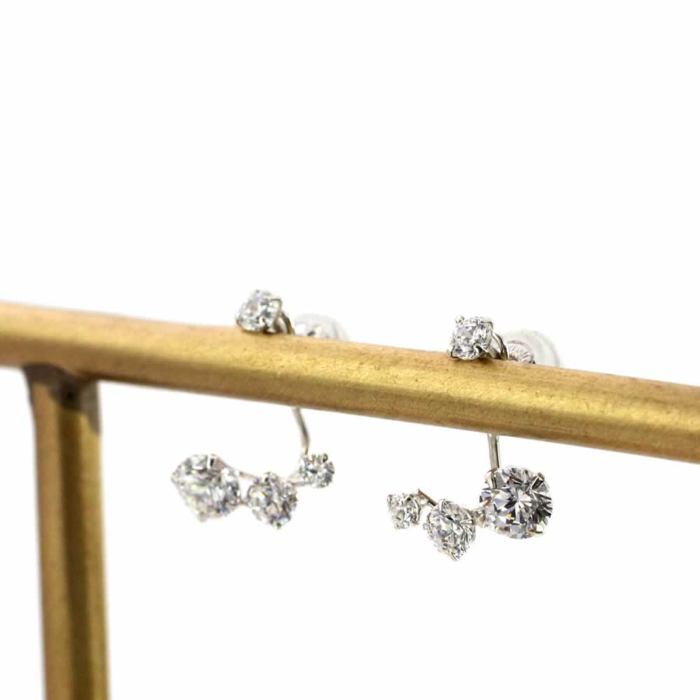 K14WG 2WAY スーパーキュービックジルコニア ピアス_09