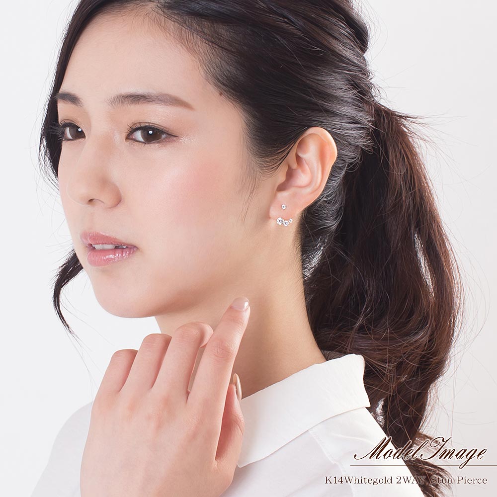K14WG 2WAY スーパーキュービックジルコニア ピアス_10