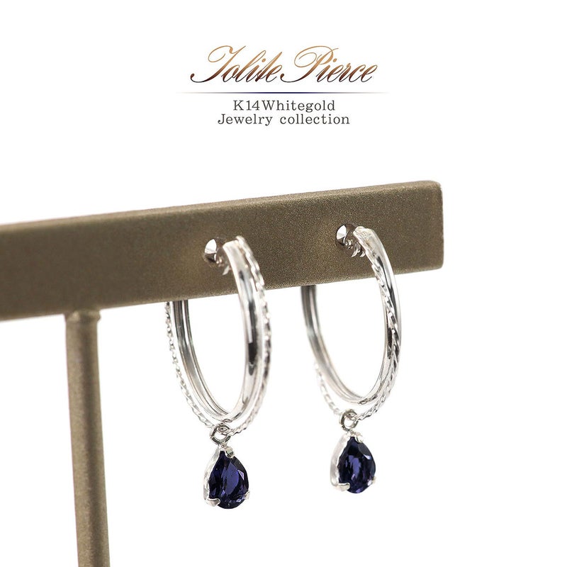 K14WG アイオライト フープピアス_01