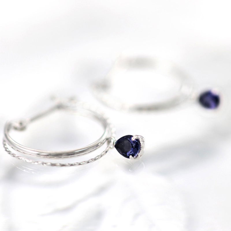 K14WG アイオライト フープピアス_10