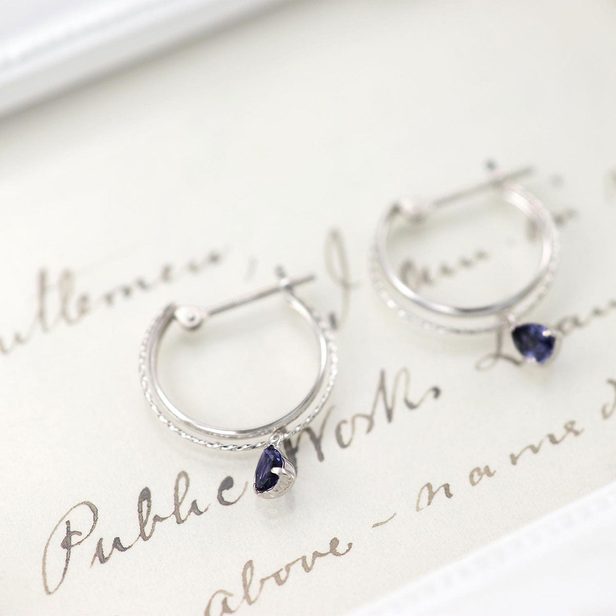 K14WG アイオライト フープピアス_11