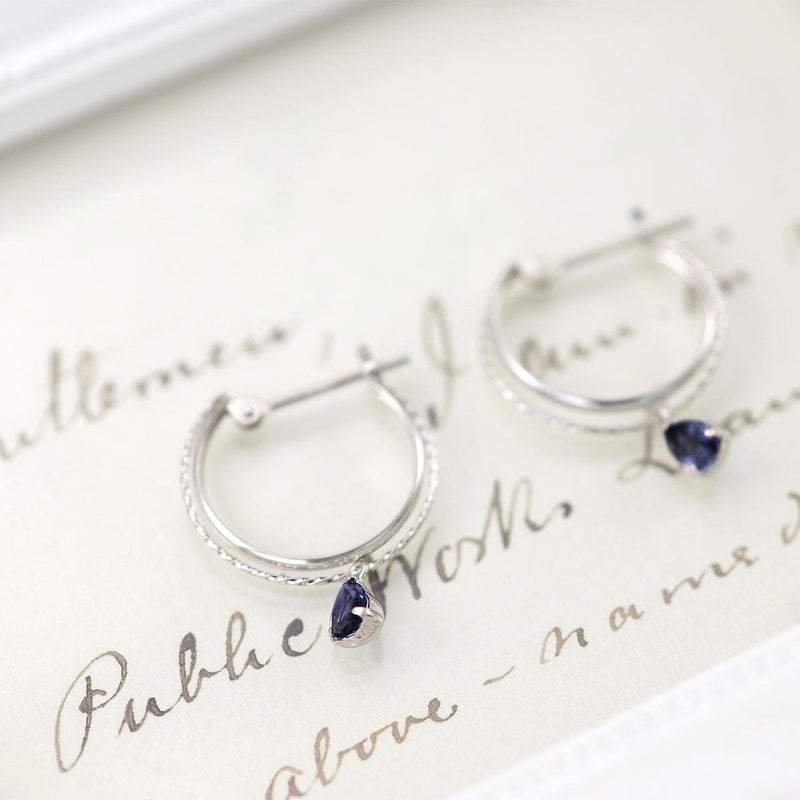 K14WG アイオライト フープピアス_11