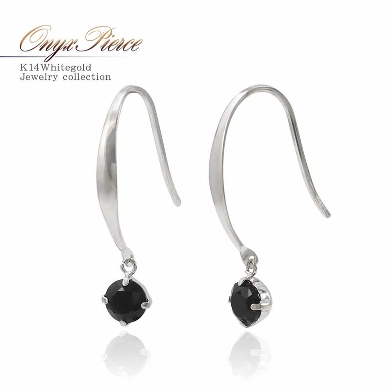 K14WG オニキス ピアス_01