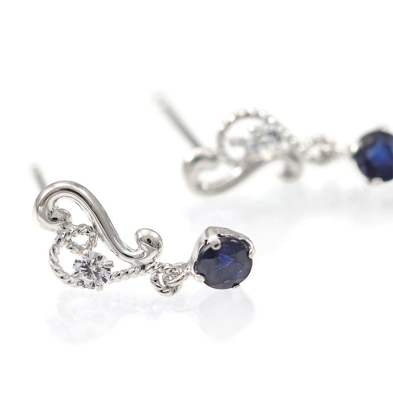 K14WG サファイア ハートピアス 9月の誕生石_03