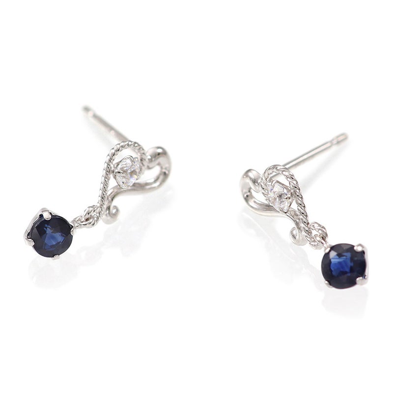 K14WG サファイア ハートピアス 9月の誕生石_10