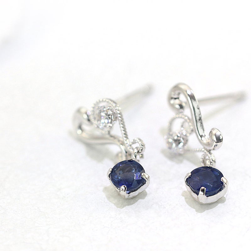 K14WG サファイア ハートピアス 9月の誕生石_11
